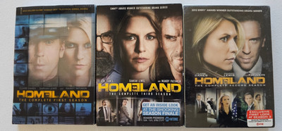 Homeland DVD Series 1, 2, & 3 complete series lot - 1 & 2 are new/sealed, 3 is G