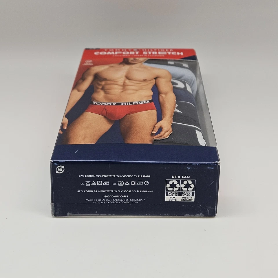 TOMMY HILFIGER Men's S M L Cotton Comfort Stretch 4 Pack Briefs Assorted - Image 3 of 4