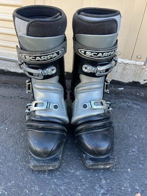 SCARPA T1テレマークブーツ SCARPA T1 75mm Telemark Ski Boots, Black, Size US 10-11 / Mondo 28