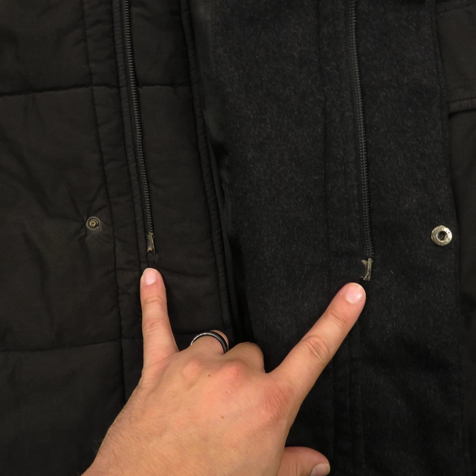 Canali Coat 56 (46R) Cashmere Wool Quilt Lined Rain Puffer Towne Field Jacket - Image 4 of 4