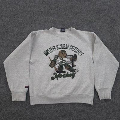 Vintage Northern Michigan Wildcats Sweatshirt Mens L NCAA Ice Hockey 90s USA
