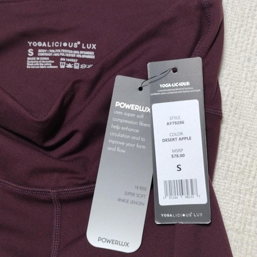 NWT Yogalicious PowerLux Desert Apple High-Rise Ankle Length Leggings Size Small - Picture 5 of 10