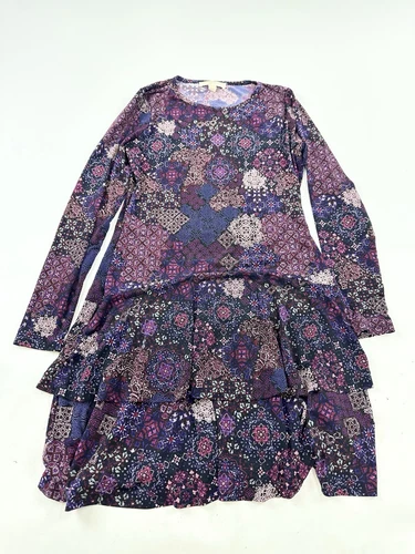 Abito Michael Michael Kors donna M viola medio rosa stampa geo a strati