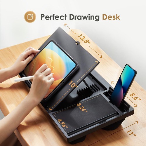 Adjustable Laptop Desk With Cushion Mouse Pad & Cellphone Slot Laptop Stand For - 第 5/9 張圖片