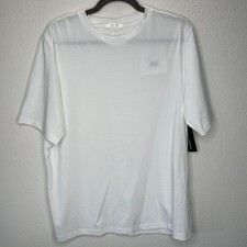 NWT The Row White Chiara Pima Cotton Crewneck Back Seam T-Shirt L