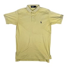 Vintage Polo Ralph Lauren Polo Shirt Yellow Pony Size Medium Soft USA Made