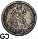 1885 Seated Liberty Dime, Strong Obverse