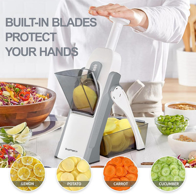 Safe Mandoline Slicer for Kitchen, Potato Slicer for Chips, Vegetable & Food ...