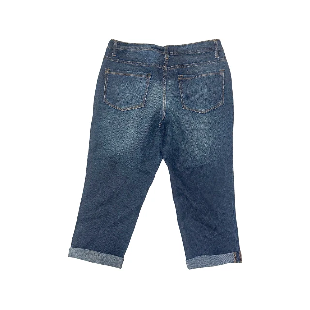 Faded Glory Capri Jeans Cuffed Stretch Denim Blue Women’s 10 - Image 4 of 4