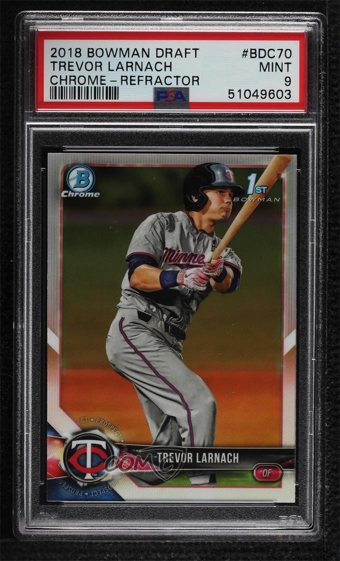 2018 Bowman Draft Chrome Refractor Trevor Larnach #BDC-70 PSA 9 MINT om9