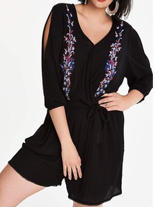 split sleeve playsuit