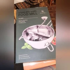 THE HUNGRY ARTISAN NWT FOOD MILL STAINLESS STEEL ROTARY MILLING BOWL