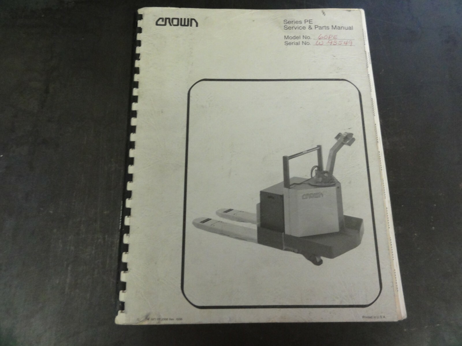 Crown Lift Trucks 60PE Series PE Electric Pallet Jack Service & Parts ...