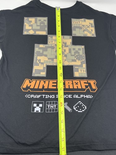 Minecraft Boys T Shirt Size 10/ 12 Large Black Crafting Since Creeper MAD ENGINE - Picture 6 of 8