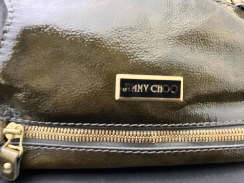 Borsa a secchiello VINTAGE Jimmy Choo Maddy verde cachi in pelle borsa di design - Foto 2 di 7