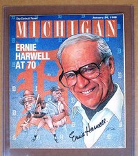 Detroit Tigers Ernie Harwell (D) Signed Detroit News Michigan Magazine 1988! JSA