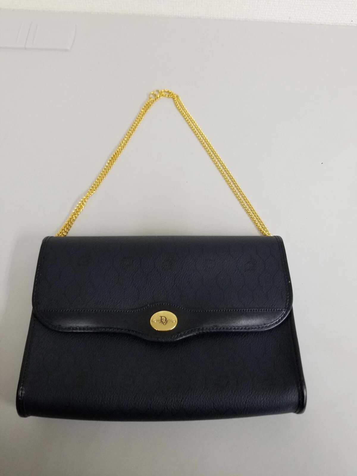 Sac fourre tout bandoulière Dior 2 voies chaîne trotteur noir toile dorée 20586 occasion