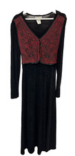 Nina Piccolino Vintage Boho Gothic Travelers Style Midi Dress Long Sleeve 10
