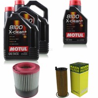 MANN-FILTER Inspektionspaket 10L Motul 8100 X-Clean+ 5W-30 FüR Audi A8 3.0 Tdi