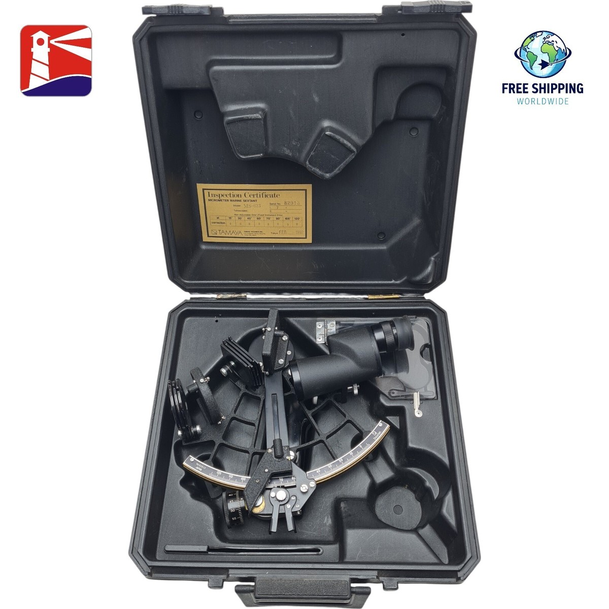 Tamaya Marine Sextant MS-633 with 7x35 Binocular and Carry Case Sr