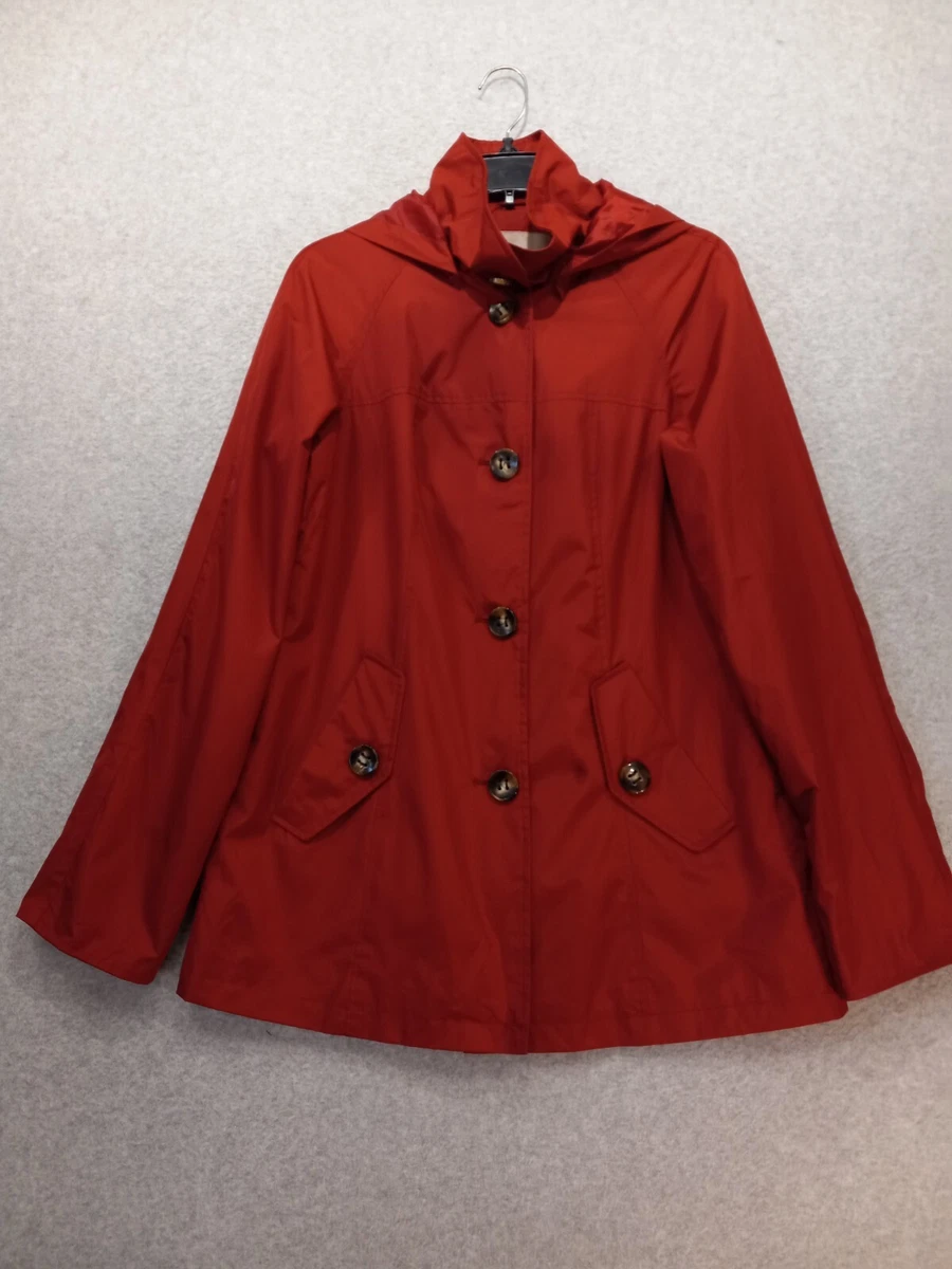 White Stag Jacket Raincoat Women s Red Removeable Hoodie Size Small 4 6