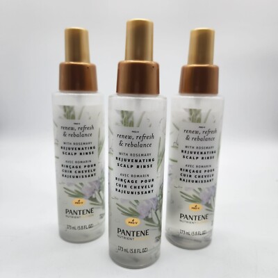 3pack Pantene Nutrient Blends Renew Refresh Rebalance Rosemary Scalp Rinse 5.8oz