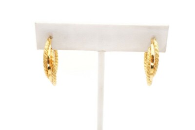 18 Karat Gelbgold Creolen gedrehtes Seil