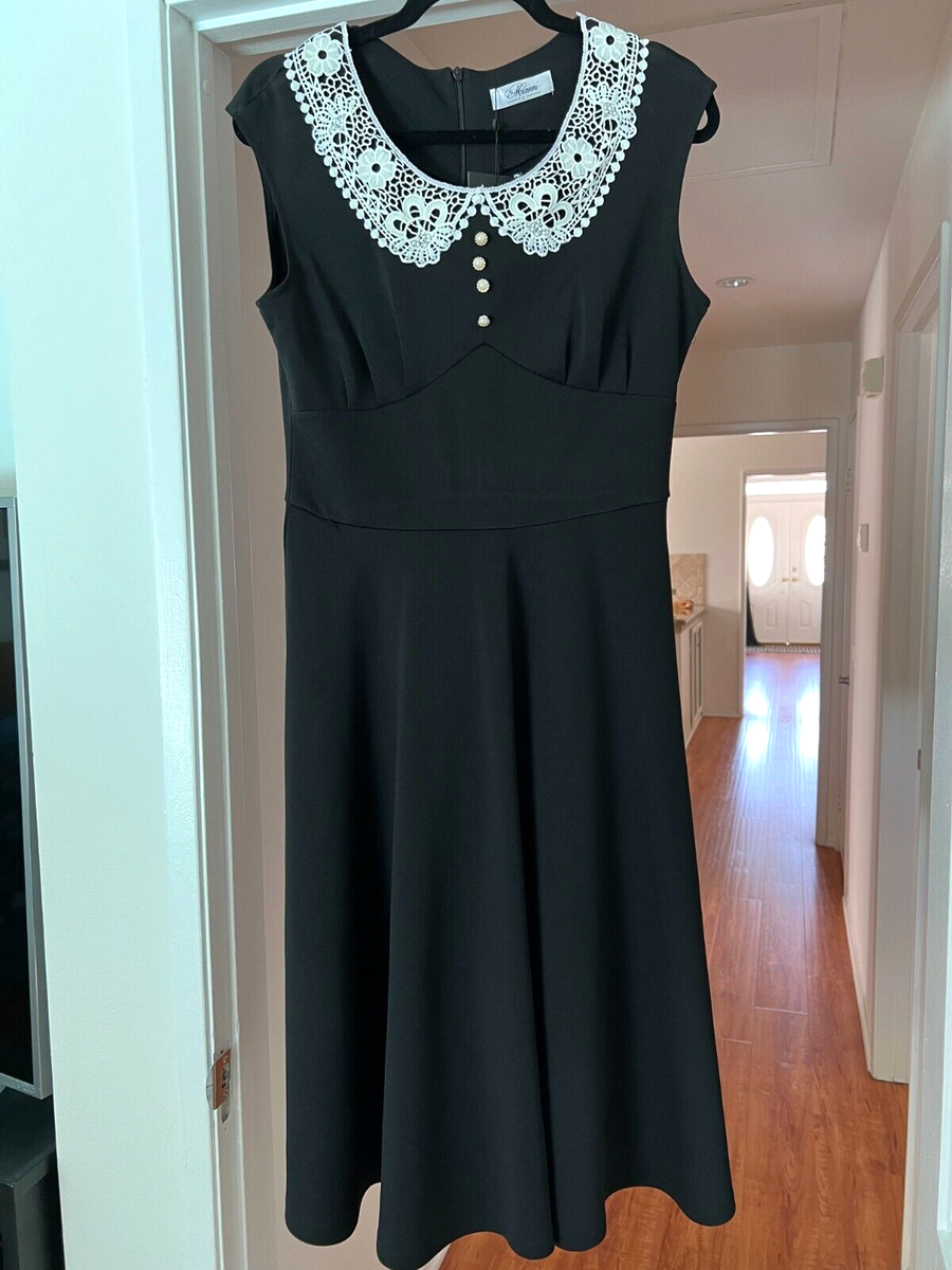 WOMENS NWT MIOCINNI BLACK WHITE LACE COLLAR LARGE MIDI DRESS FREE SHIPPING | eBay WOMENS NWT MIOCINNI BLACK WHITE LACE COLLAR LARGE MIDI DRESS FREE SHIPPING | eBay