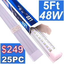 5Ft LED Cooler Lights 25Pack 5FT LED Linkable Shop Lights Integrated Fixture 48W
