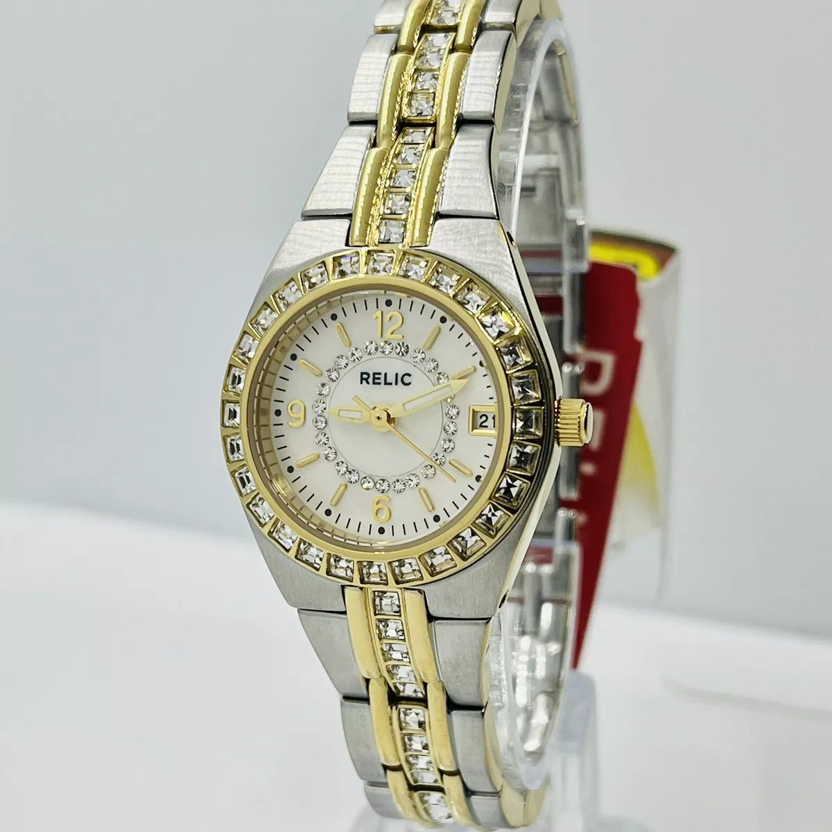 Relic by Fossil Women s Two Tone Stainless Steel Crystal 26mm Watch ZR11775