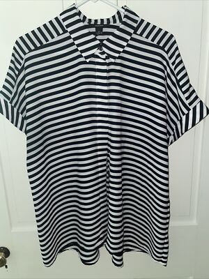 alfani black and white top