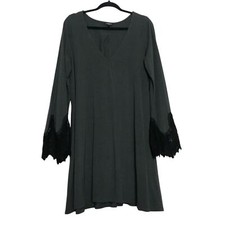 Express Y2K Lace Trim Bell Sleeve Swing Dress Womens Size XL Fairy Grunge Goth