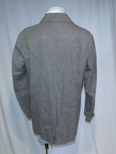 Isaia San Gennaro Light Wool Silk Linen Gray Melange Overcoat 46R NWT $2995 - Picture 8 of 14