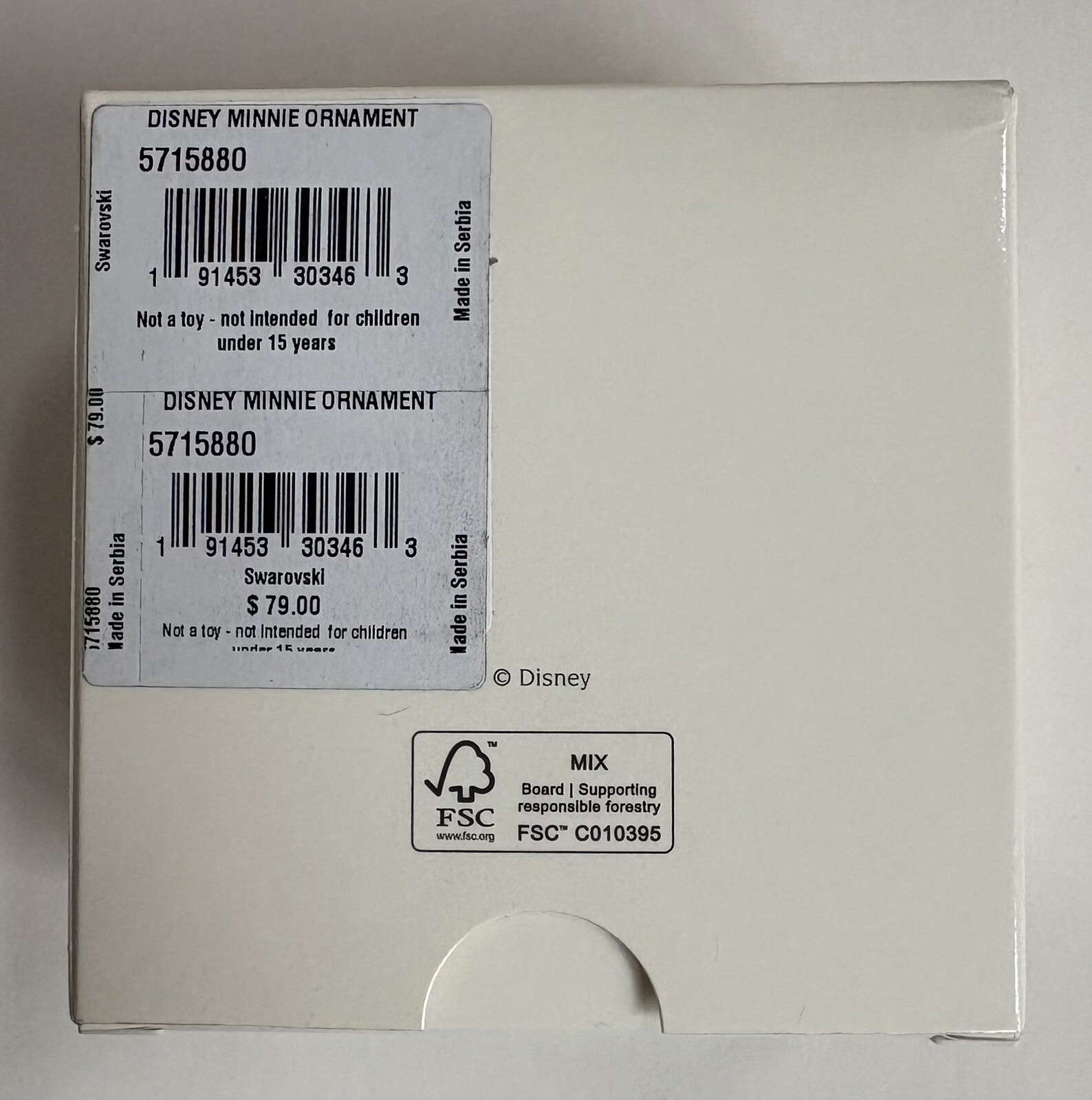 2024 Disney Swarovski Macy's Minnie Mouse Mini Crystal Ornament 5715880 New NIB