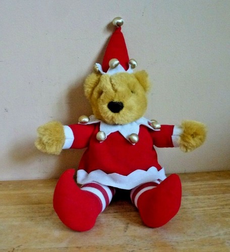 Vintage 1995 Ifs Inc Christmas Beige Teddy Bear Plush Stuffed Animal Toy 10 Inch