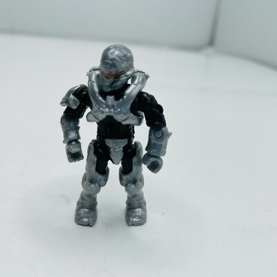HALO MEGA BLOKS UNSC STEEL GRAY SPARTAN WARRIOR MINI FIGURE