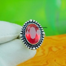 Garnet gemstone 925 sterling silver handmade Gift Ring US size 5 to 10