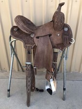 Western Leather Barrel Rough Out Horse Saddle With Free Tack Set 10" to 18"