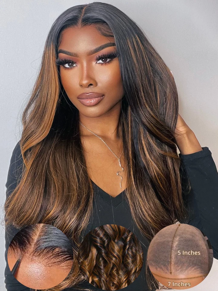 UNICE Indian Ombre Body Wave Pre Corte Encaje Frontal Pelucas Cabello Humano Sin Pegamento Desgaste Go Foto 2 de 4