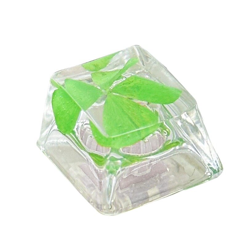 Custom Transparency Clovers Resin Keycaps for Mechanical Keyboards Gift Idea