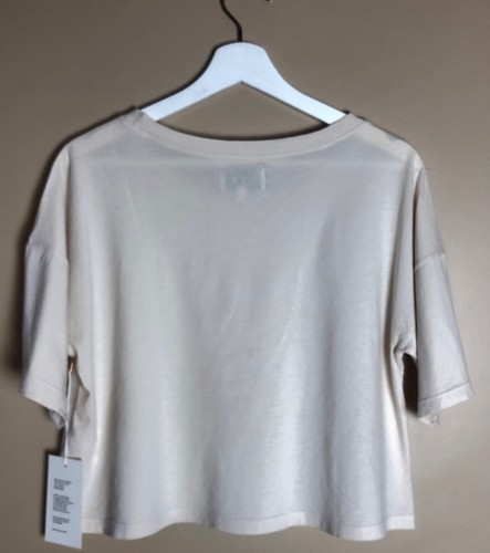 T-shirt girocollo MATE cotone biologico boxy crop osso grande L - Foto 4 di 7