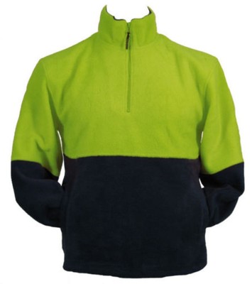 Hi Vis Safety Workwear Warm Fleece Jumper Jacket 1/4 Zip Tradie