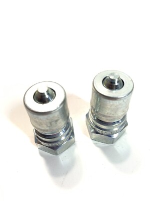 2-Parker Poppet Hydraulic Quick Coupling ISO 7241-1 3/8  Nipple Plug x 3/8 FNPT