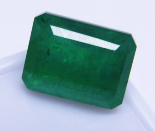 Natural 10.40 Ct Emerald Cut Colombian Green Emerald Loose Gemstone - Foto 1 di 5