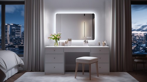 28x36in LED Lighted Bathroom Mirror Vanity Touch Sensor Bluetooth Anti-fog IP44 - Picture 2 of 8