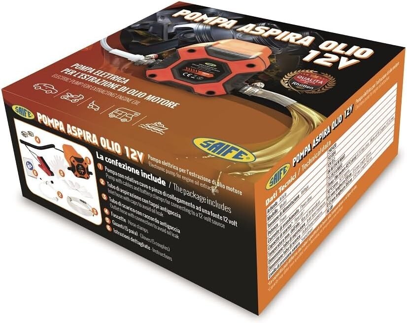 pompa di aspirazione per estrazione cambio olio gasolio diesel elettrica 12V 60W