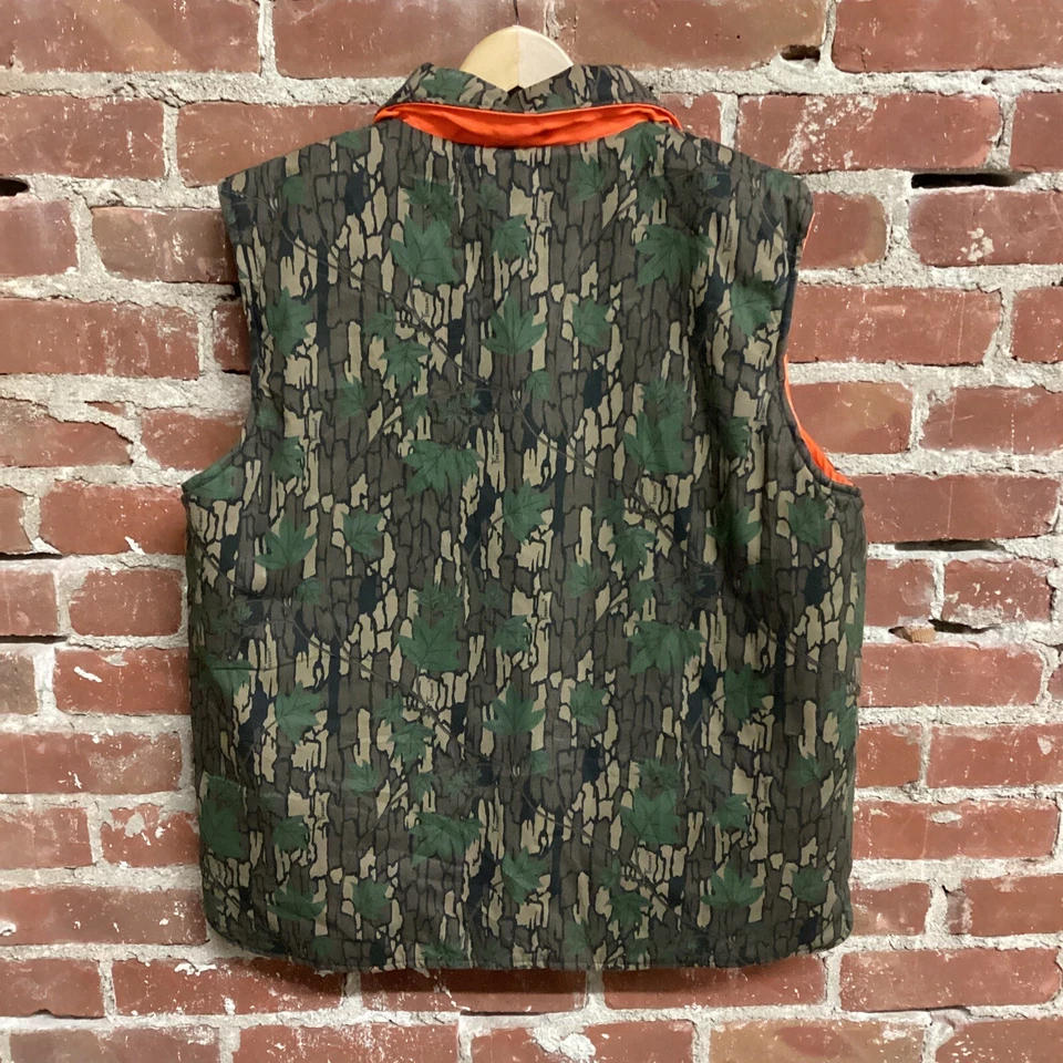 Vintage Winchester Conceal Camo Orange Hunting Vest Reversible Warm Med Trebark - Image 2 of 4