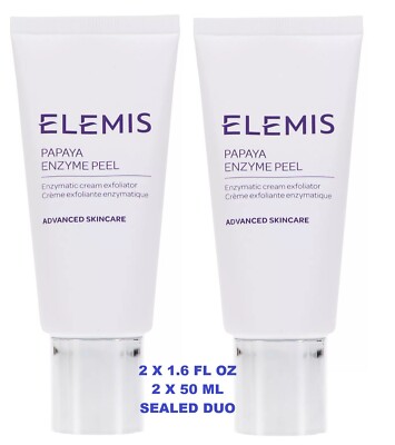 2 PC ELEMIS PAPAYA ENZYME PEEL Cream Exfoliator 2@1.6 oz Sealed Tubes