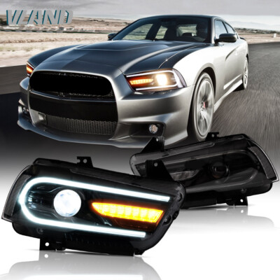 VLAND Projector Headlights For 2011-2014 Dodge Charger SRT8,Rallye,R/T,SE,SXT,V6