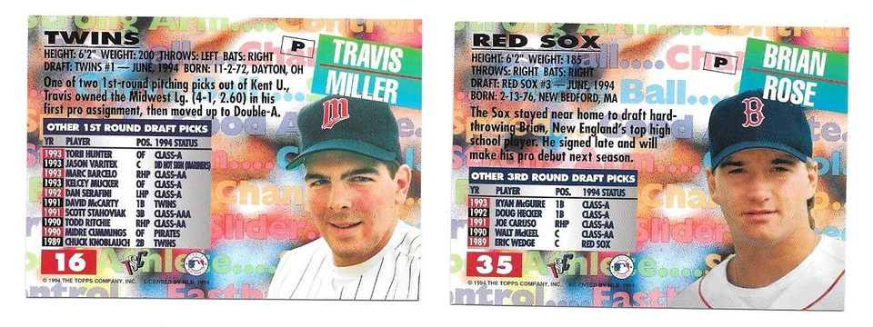 1994 Topps Stadium Club TSC Draft Picks 1st First Day Issue Parallels - You Pick - Image 2 of 2